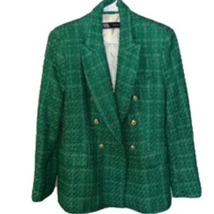 Zara Double Breasted Textured Blazer